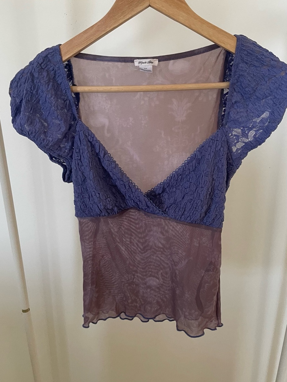 Purple Lace & Mesh Women's Top